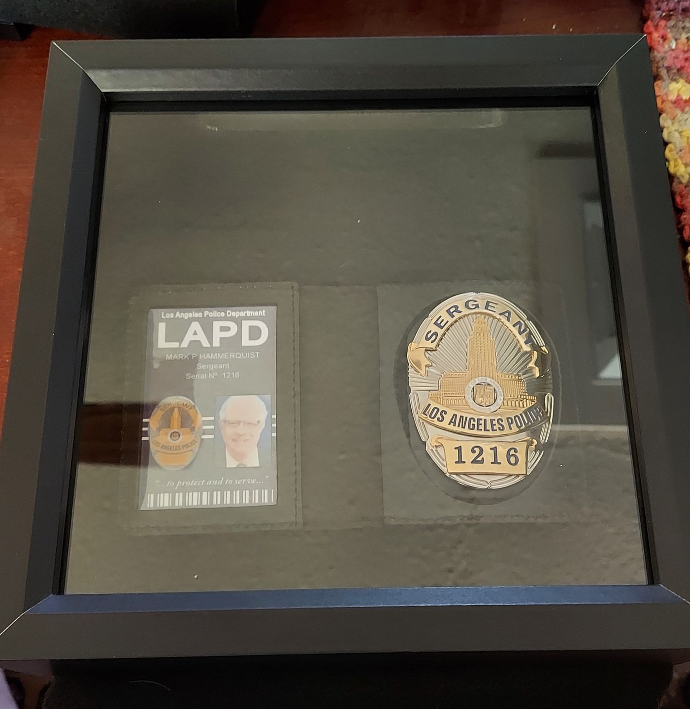 Customer photo review of LAPD Los Angeles Sergeant Police Badge Solid Copper Replica Movie Props With Number 1216