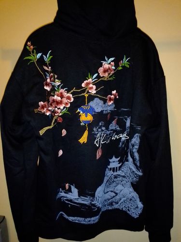 Customer photo review of Harajuku Style Sakura Flowers Embroidered Hoodie