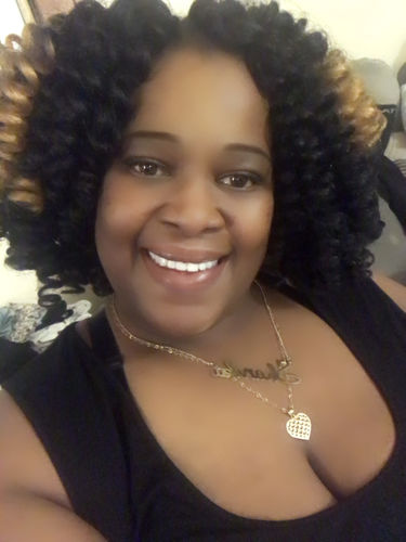 Customer photo review of Large Script  Name Necklace