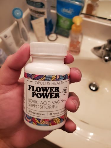 Customer photo review of Flower Power® Boric Acid Suppositories for Odor and Balance (30ct/ea)