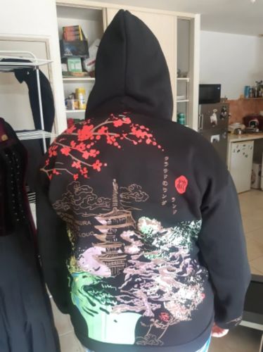 Customer photo review of Steamy Hoodie Harajuku Style Japan Sakura