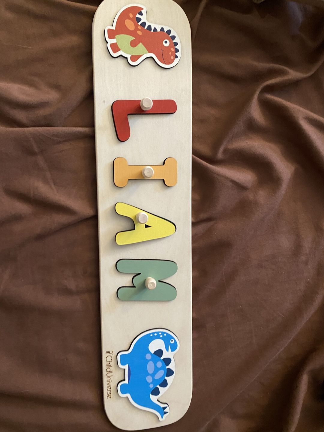 Customer photo review of Boy Dinosaur Name Puzzle