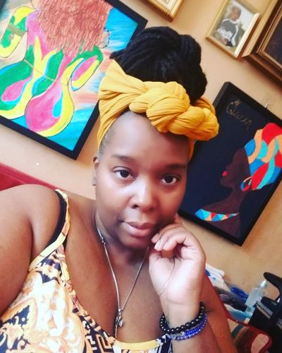 Customer photo review of Premium Ribbed Stretchy Jersey Headwraps