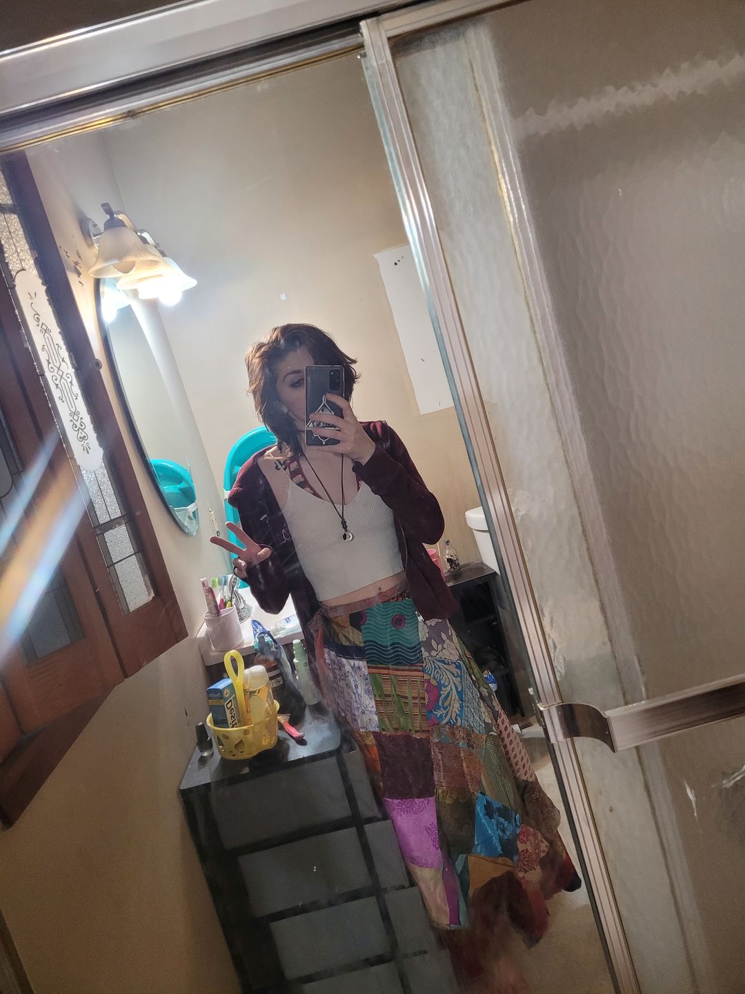 Customer photo review of Perfectly Patchwork Wrap Skirt