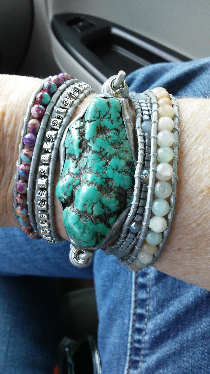 Customer photo review of The Turquoise Protection Wrap Bracelet