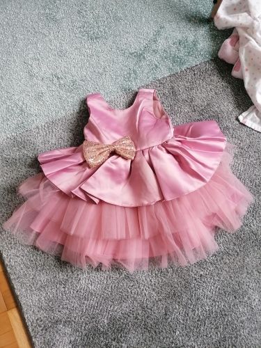 Customer photo review of Cute Girls Sequined Bow Puffy Princess Dress