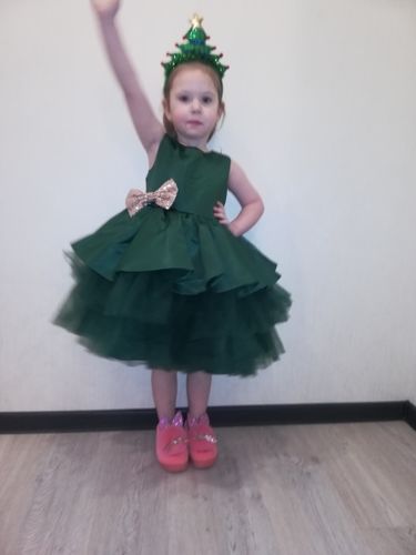 Customer photo review of Cute Girls Sequined Bow Puffy Princess Dress