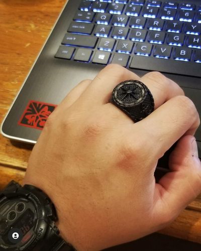 Customer photo review of Black Nautical Navigation Anchor Ring