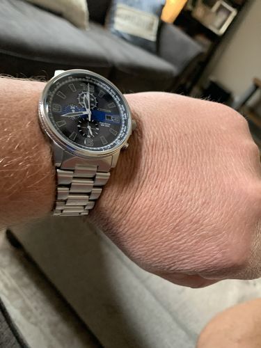 citizen men's thin blue line watch chronograph
