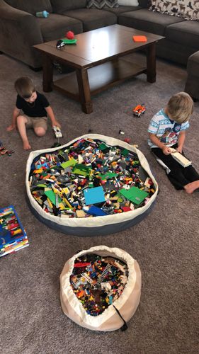 Customer photo review of Large Toy Storage Bag - Seattle Gray
