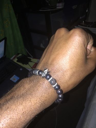 Customer photo review of Hematite Crown Bracelet