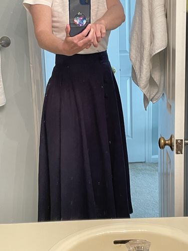 Customer photo review of plaid button front skirt, high waisted skirt 2195#