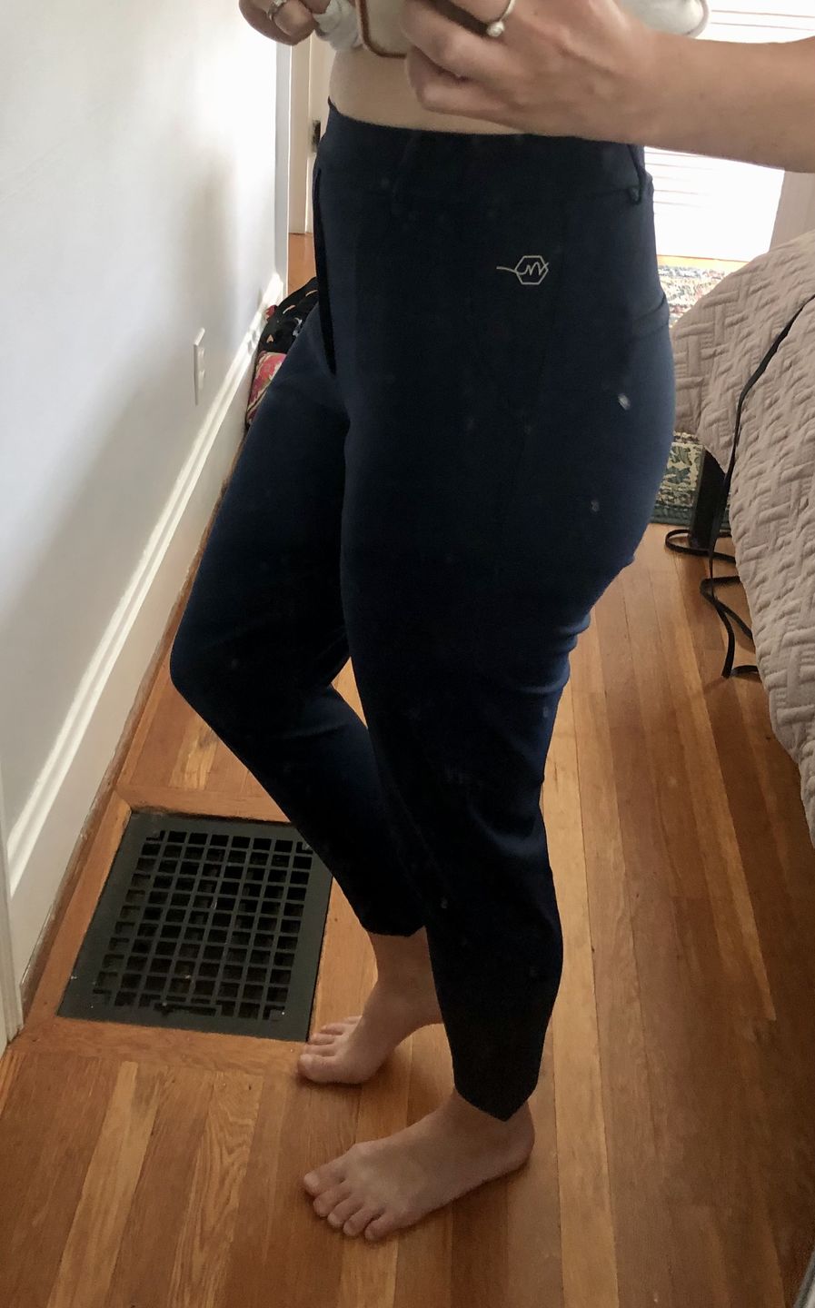 Customer photo review of Work Hard Play Hard Trousers - Navy | MT LUXE