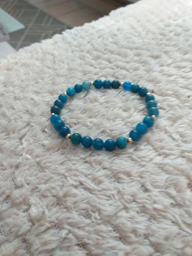 Customer photo review of BRACELET APATITE BLEU 6 mm