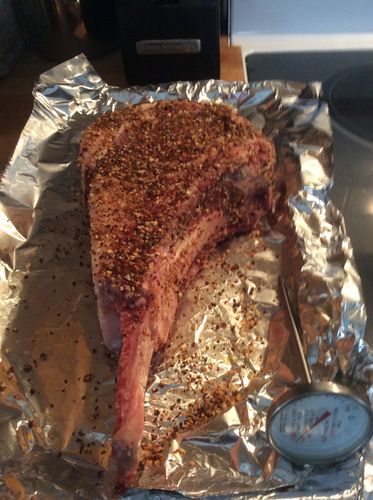 Customer photo review of Mini Bone Tomahawk Steak, Prime