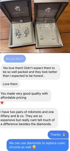 Customer photo review of Elegant Freshwater Pearl Earrings WE00173