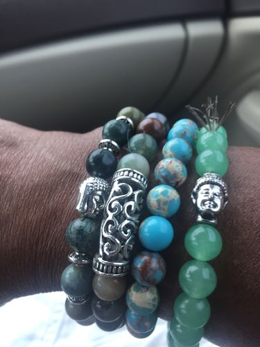 Customer photo review of Buddha Bracelet good luck and healing gift * Natural Gemstone reiki bracelets *