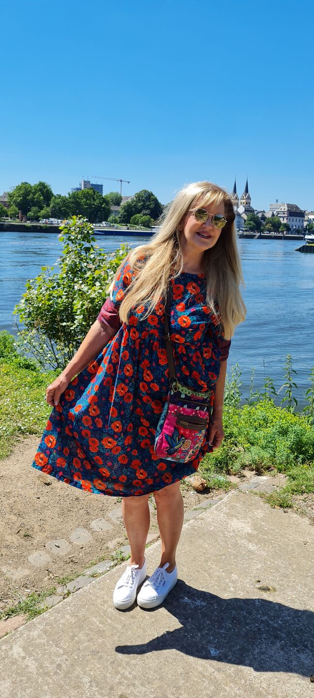 Customer photo review of Plus Size - Print Cotton Linen Loose A-Line Dress