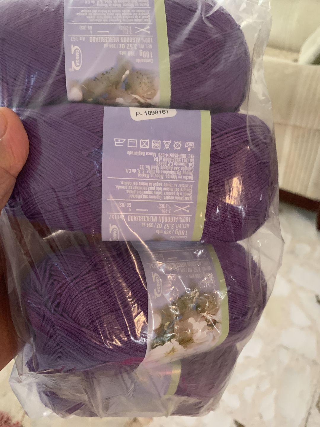 Customer photo review of Hilaza Eulali, Marca Omega, Madeja de 100g y 360m