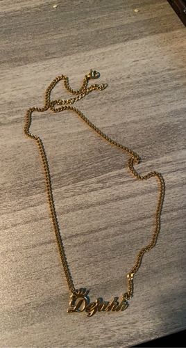 Customer photo review of Primal Custom Name Necklace