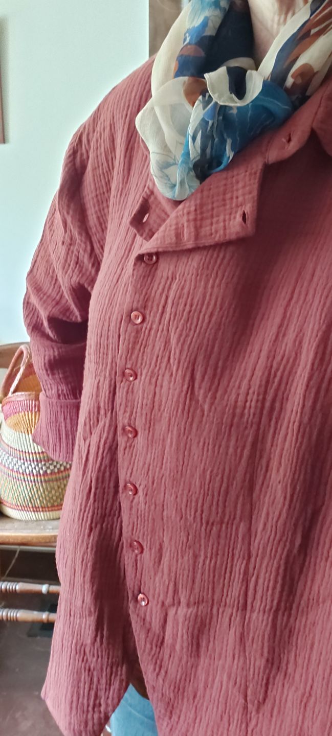 Customer photo review of Plus Size - Retro  Solid Color Long Sleeve 100% Cotton Shirt