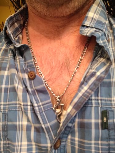 Customer photo review of 5mm Stainless Steel Figaro Link Chain Necklace
