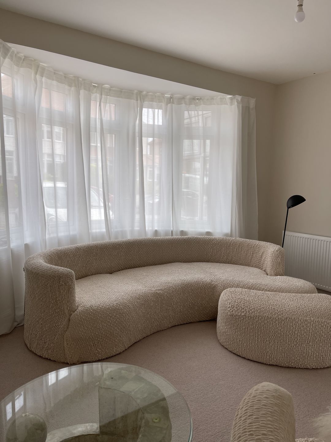 Customer photo review of Footstool Cover - Beige, Velvet