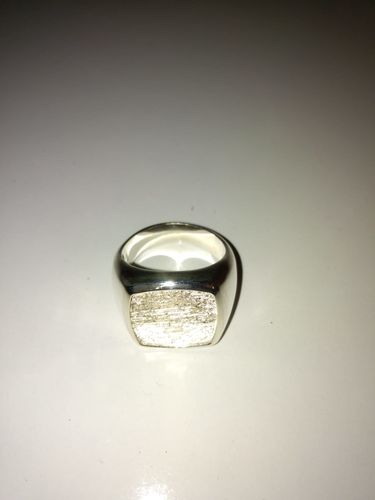 Customer photo review of Men's Large Ring SOLID Silver Blank Square Top Wide Band