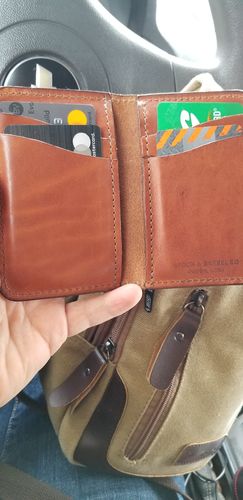Customer photo review of No.52 | 'Buck Brown' Vertical Leather Wallet