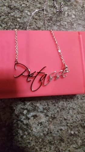 Customer photo review of Script Name Necklace