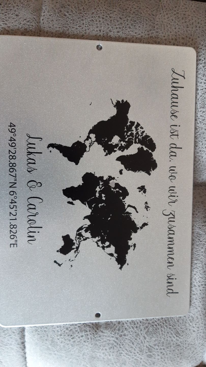 Customer photo review of Geschenk Weltkarte mit Koordinaten - personalisiert