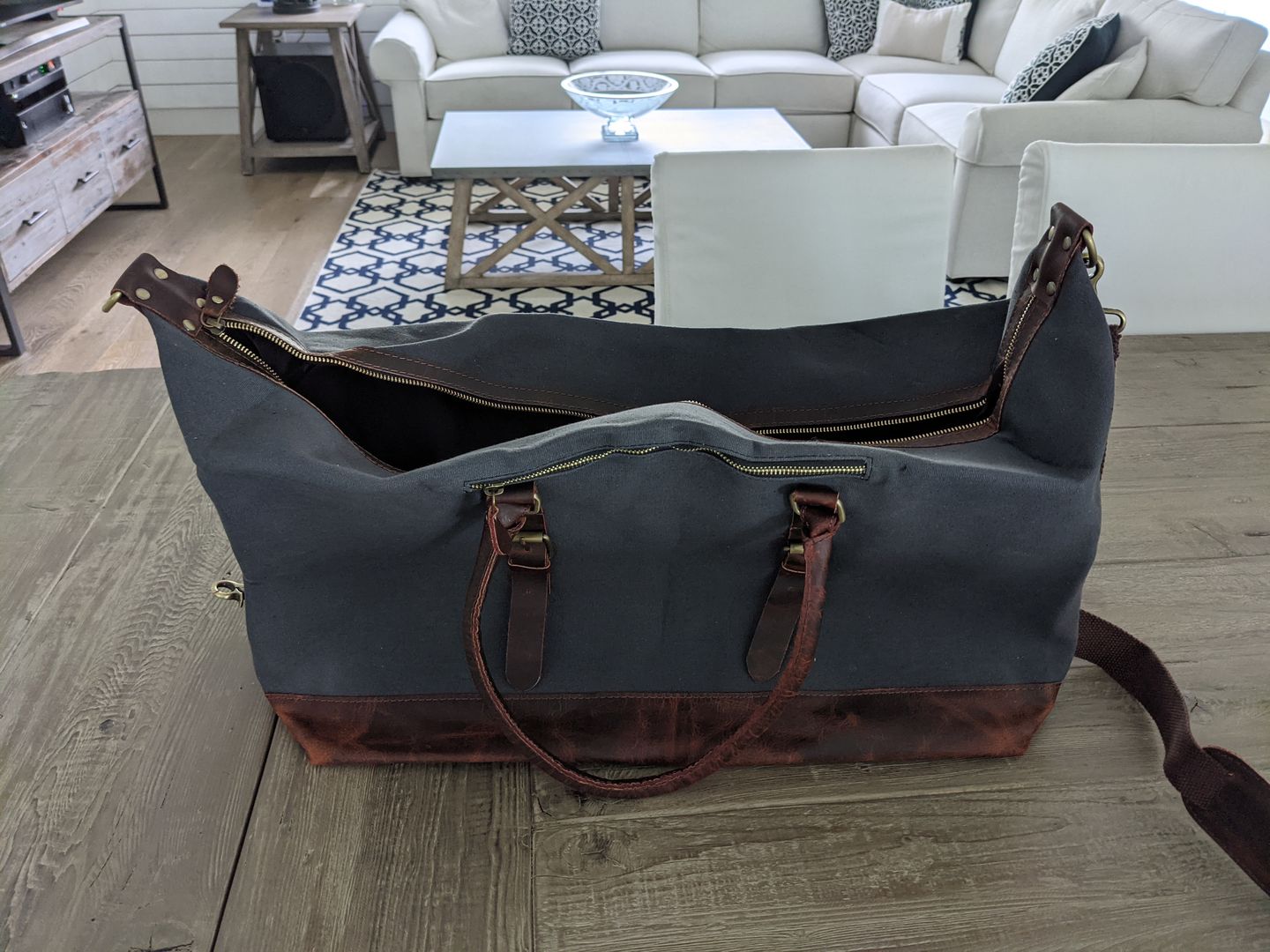 Customer photo review of Oversize Canvas Overnight Duffel Bag