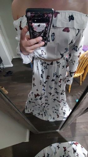 Customer photo review of Patchwork Animal Skirt Fashion Expansion Women's Two Piece Sets