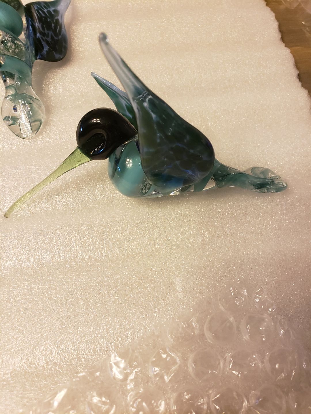 Customer photo review of Blue Glass Hummingbird with Infused Ash