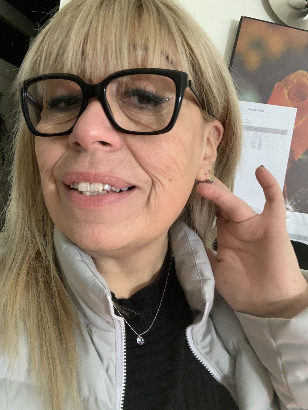 Customer photo review of Aros Aura Negro Oro Cristal Genuino
