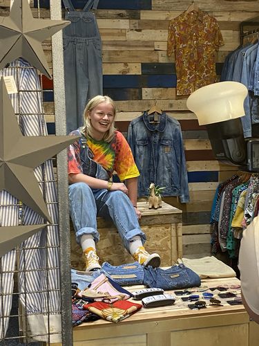 Customer photo review of Denim Dungarees Mix - Women's Men's