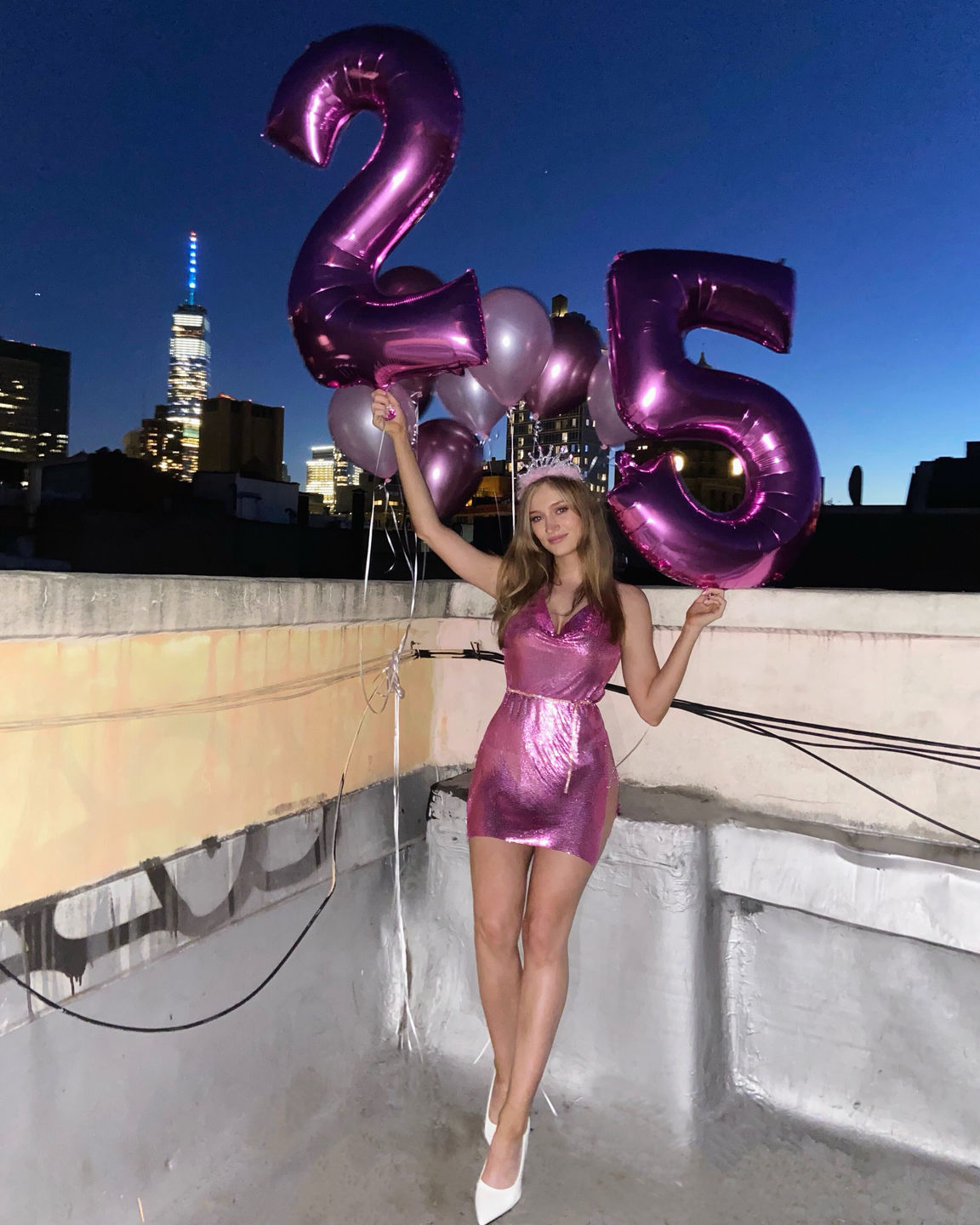 Customer photo review of Pink Backless Chainmail Dress