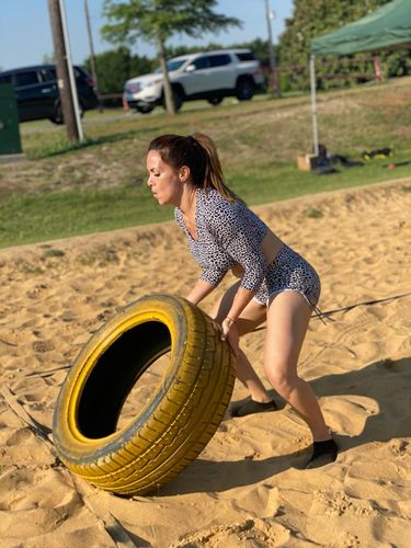 Customer photo review of Scrunch Booty Lift! Shorts - Leopard Print