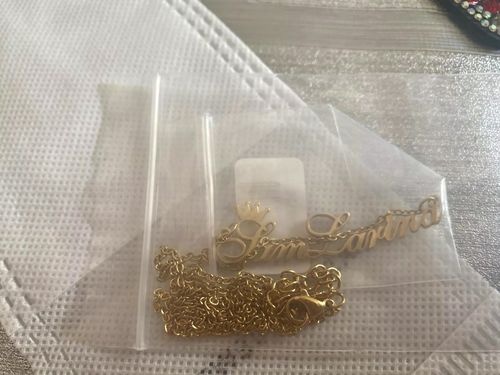 Customer photo review of Classic Crown Name Necklace