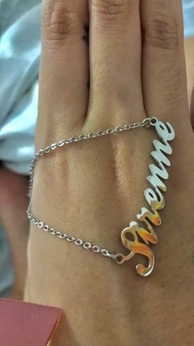 Customer photo review of Chunk Custom Name Necklace