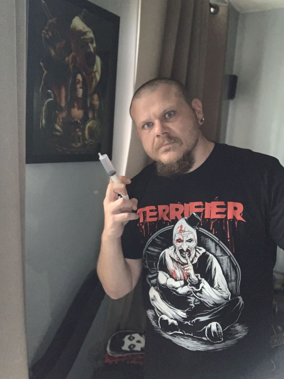 Customer photo review of Terrifier Hush Little Baby T-Shirt