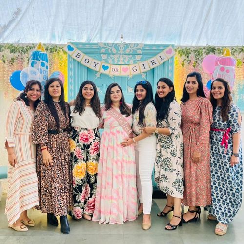 Customer photo review of Baby Rainbow Maternity & Nursing Layer Dress