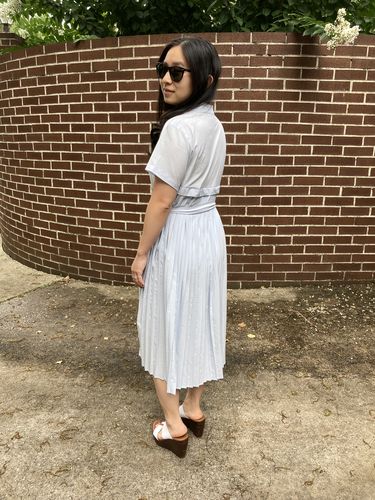 Customer photo review of Gabrielle Pleated Back Dress