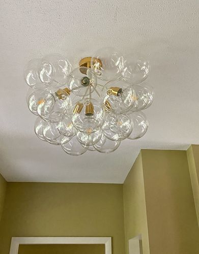 Customer photo review of Modern Semi Flush Cluster Bubble Chandelier