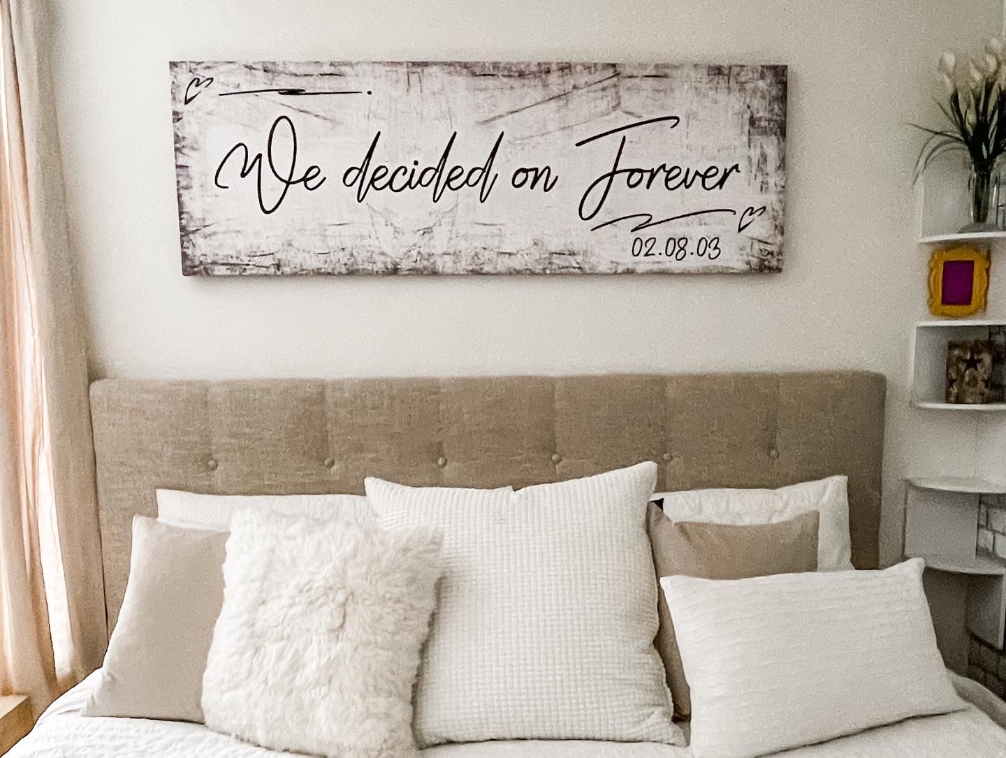 Customer photo review of Personalized "We Decided On Forever" Premium Panoramic Canvas