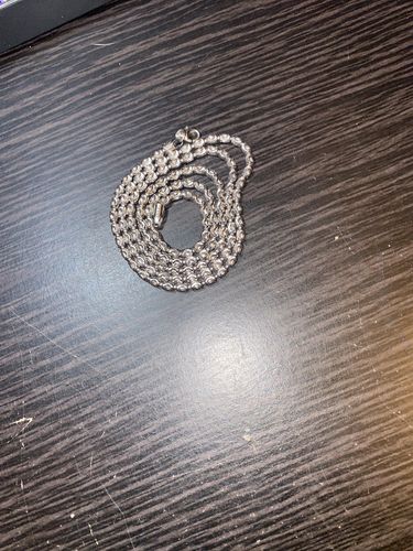 Customer photo review of 3mm Sterling Silver Moon Cut Barrel Chain