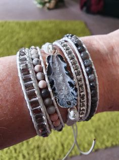 Customer photo review of Magical White Labradorite & Druzy Bracelet