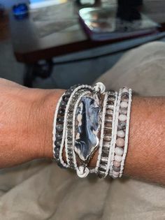 Customer photo review of Magical White Labradorite & Druzy Bracelet