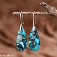 Customer photo review of Ocean Energy Protection Teardrop Earrings