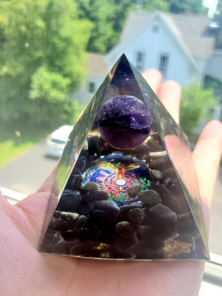 Customer photo review of EMF Protection Galaxy Orgone Pyramid